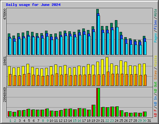 Daily usage for June 2024