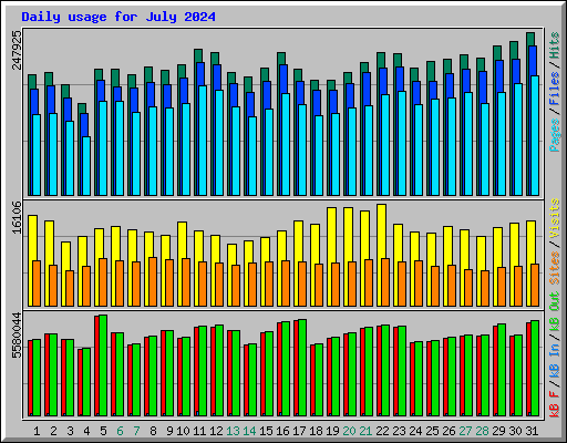 Daily usage for July 2024