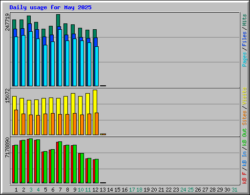 Daily usage for May 2025
