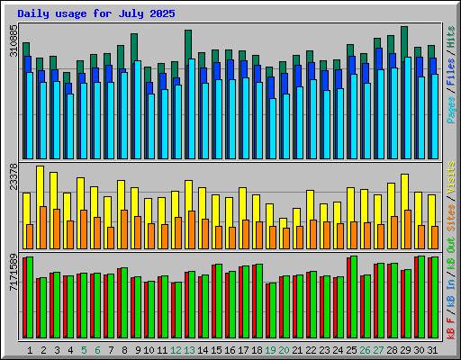Daily usage for July 2025