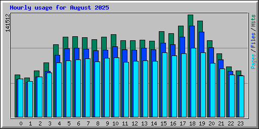 Hourly usage for August 2025